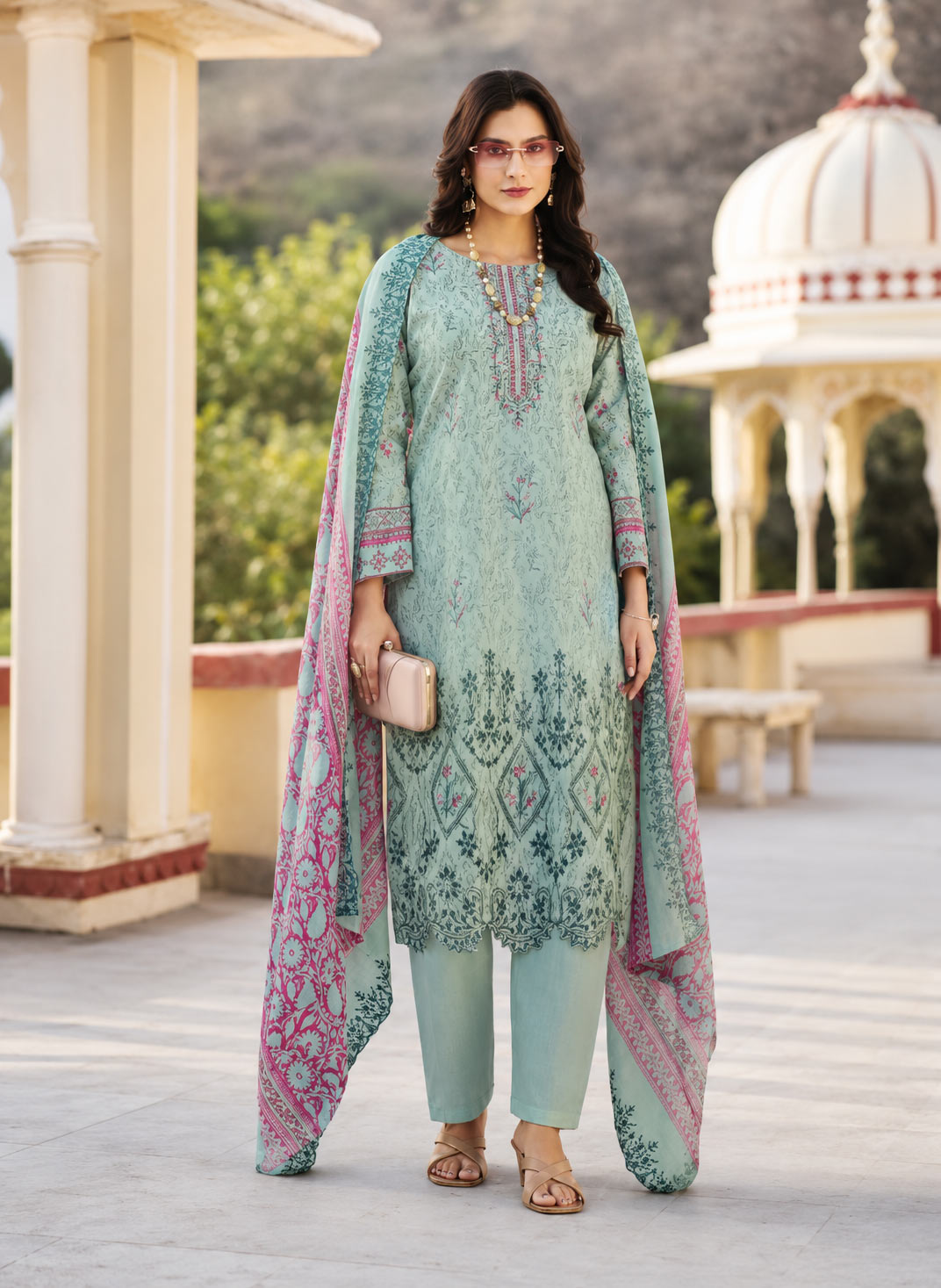 Mahnoor 3-Piece Unstitched Suit