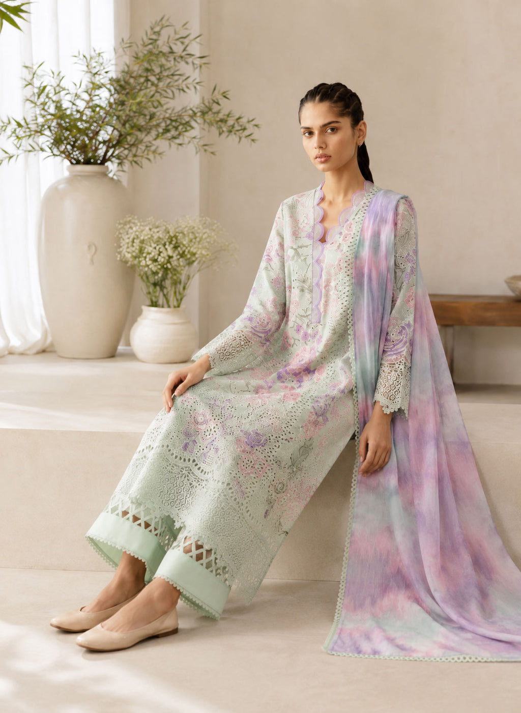 Sabiya 3 Piece Unstitched Suit